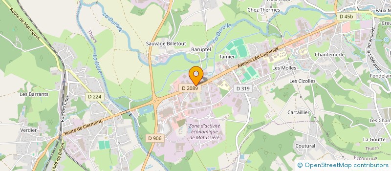 localisation de l'entreprise MONSIEUR PIERRE PRADEL  THIERS