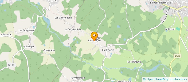 localisation de l'entreprise MONSIEUR PIERRE REIX  CUSSAC