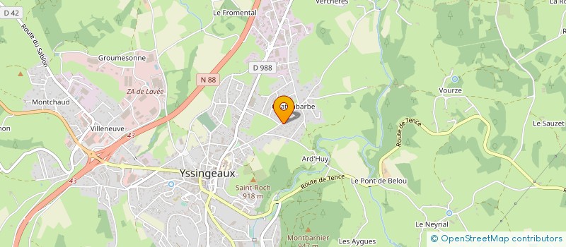 localisation de l'entreprise MONSIEUR PIERRE RIBEYRON à YSSINGEAUX