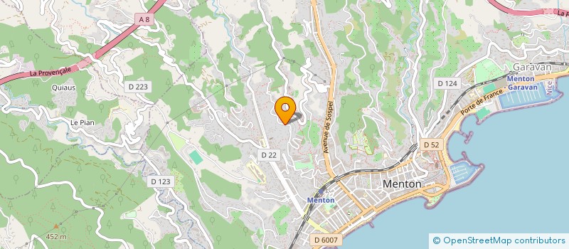 localisation de l'entreprise MONSIEUR PIERRICK PACCHIAUDI à MENTON