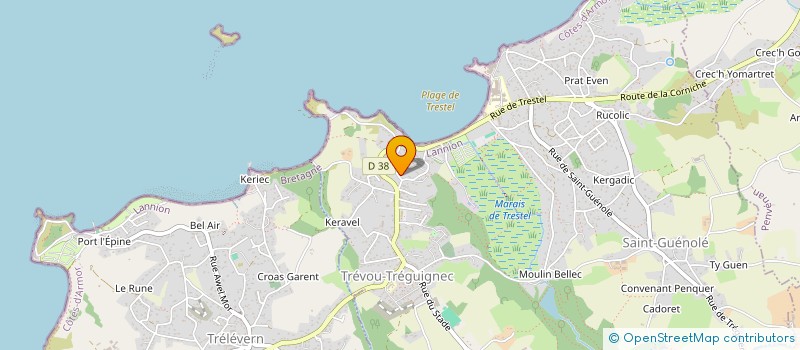 localisation de l'entreprise MONSIEUR POL TROADEC  TREVOU-TREGUIGNEC