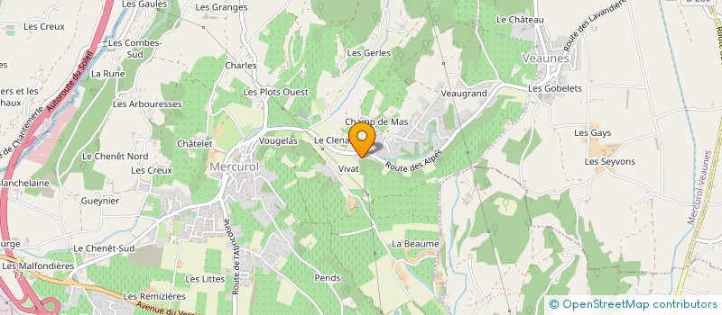 localisation de l'entreprise MONSIEUR QUENTIN COULAUD  MERCUROL-VEAUNES