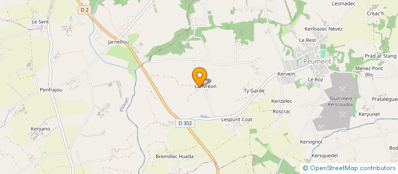 localisation de l'entreprise MONSIEUR QUENTIN PRIGENT  PEUMERIT