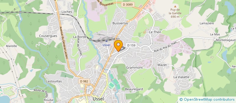 localisation de l'entreprise MONSIEUR RAPHAEL DUBERNARD  USSEL