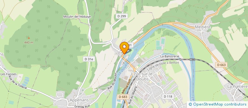 localisation de l'entreprise MONSIEUR REDA KAOUANI  L'ISLE SUR LE DOUBS