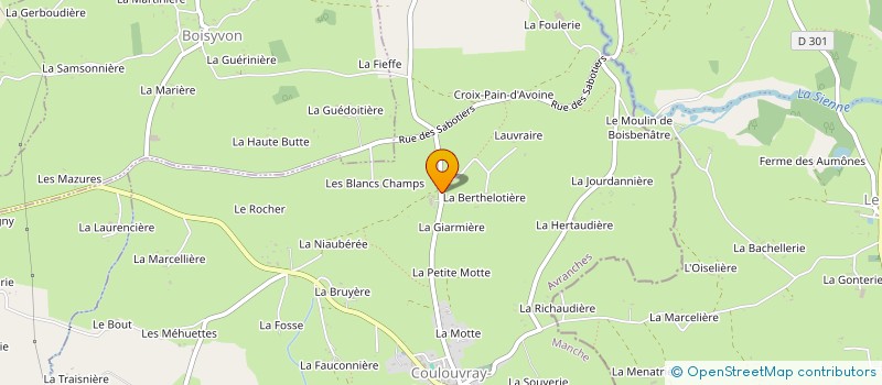 localisation de l'entreprise MONSIEUR REGIS AUVRAY à COULOUVRAY-BOISBENATRE
