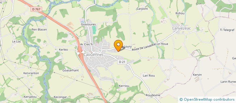 localisation de l'entreprise MONSIEUR REGIS LE BRAS  CAOUENNEC-LANVEZEAC