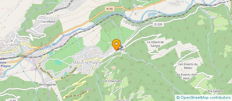 localisation de l'entreprise MONSIEUR REGIS VIVET-GROS à LA PLAGNE TARENTAISE