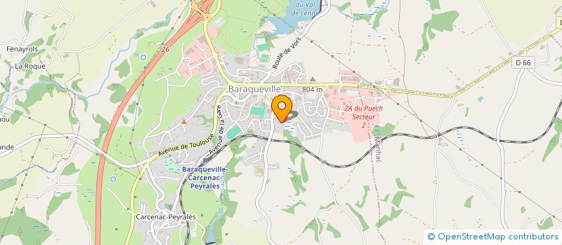 localisation de l'entreprise MONSIEUR REMI CAYREL  BARAQUEVILLE