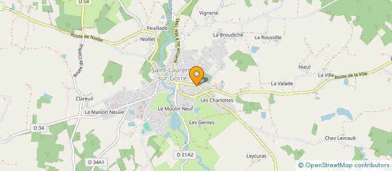 localisation de l'entreprise MONSIEUR RENAUD PRADEAU à SAINT-LAURENT-SUR-GORRE