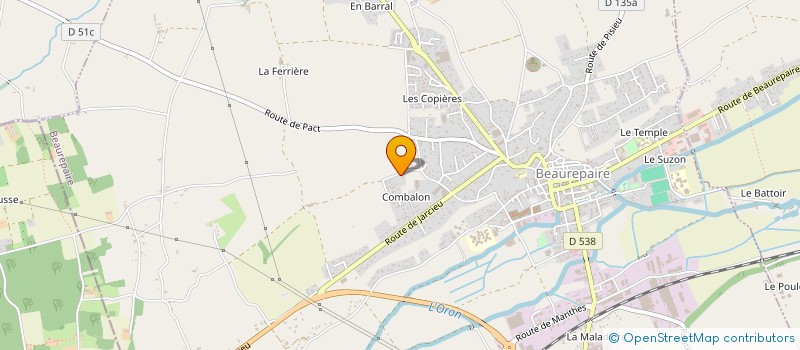 localisation de l'entreprise MONSIEUR RENE GACHET à BEAUREPAIRE