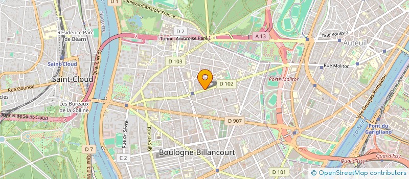 localisation de l'entreprise MONSIEUR RENE HAGEGE  BOULOGNE-BILLANCOURT