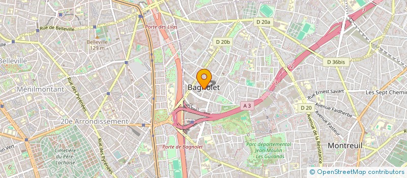 localisation de l'entreprise MONSIEUR RENE MULLER à BAGNOLET