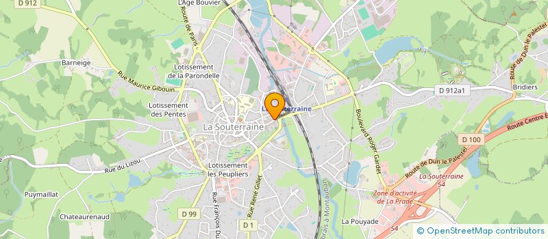localisation de l'entreprise MONSIEUR RENE ROUDIER à LA SOUTERRAINE