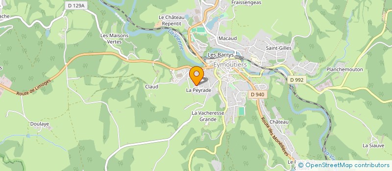 localisation de l'entreprise MONSIEUR RENE VERNON à EYMOUTIERS
