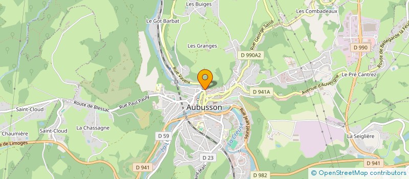 localisation de l'entreprise MONSIEUR ROBERT RIELLO à AUBUSSON