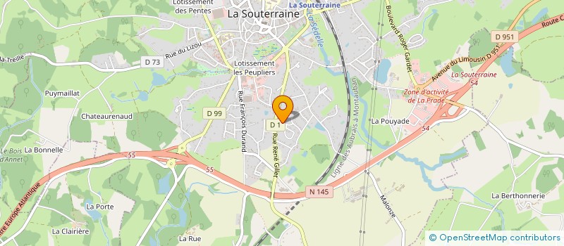 localisation de l'entreprise MONSIEUR ROBERT RIGAUD à LA SOUTERRAINE