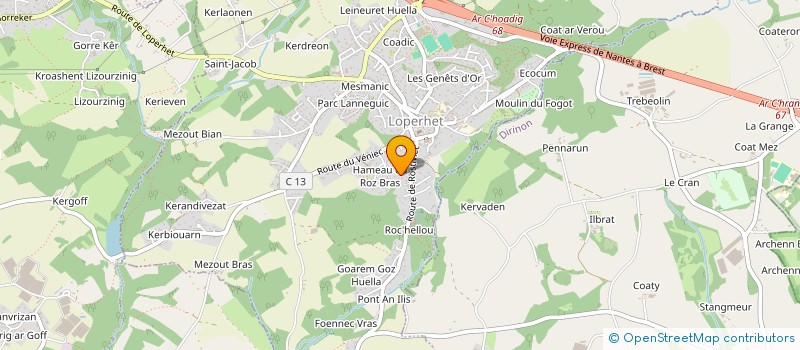 localisation de l'entreprise MONSIEUR ROBIN CANN  LOPERHET