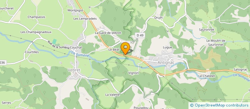 localisation de l'entreprise MONSIEUR ROBIN FIALIP à ANTIGNAC