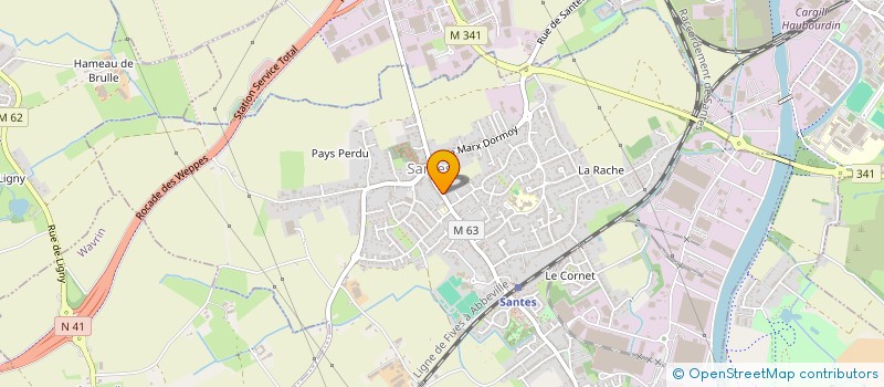 localisation de l'entreprise MONSIEUR ROBIN QUAEGEBEUR à SANTES
