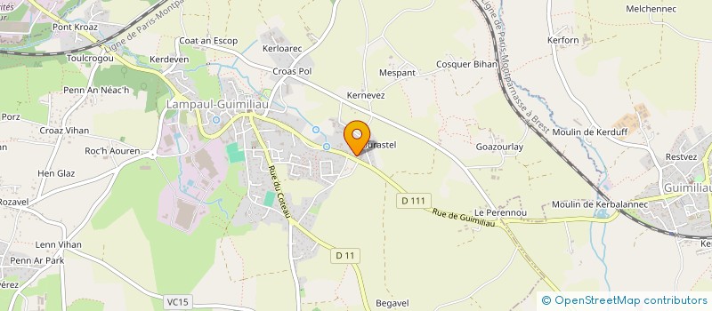 localisation de l'entreprise MONSIEUR RODOLPHE MICHELET  LAMPAUL-GUIMILIAU