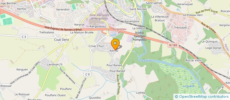 localisation de l'entreprise MONSIEUR ROGER ALAIN PIERRE KERZALE  QUIMPERLE