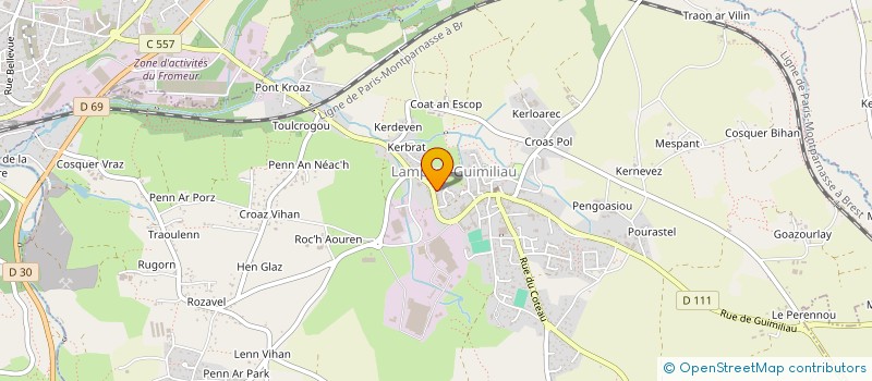 localisation de l'entreprise MONSIEUR ROGER CRAS  LAMPAUL-GUIMILIAU