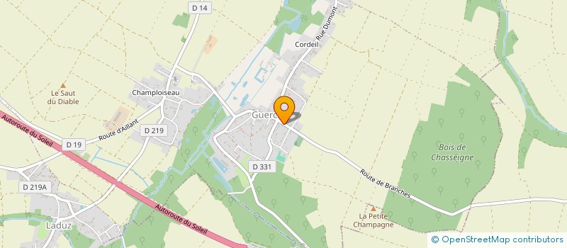 localisation de l'entreprise MONSIEUR ROGER FAVROT  VALRAVILLON