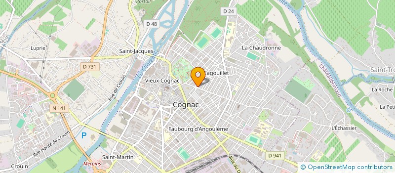 localisation de l'entreprise MONSIEUR ROGER HODEAU à COGNAC