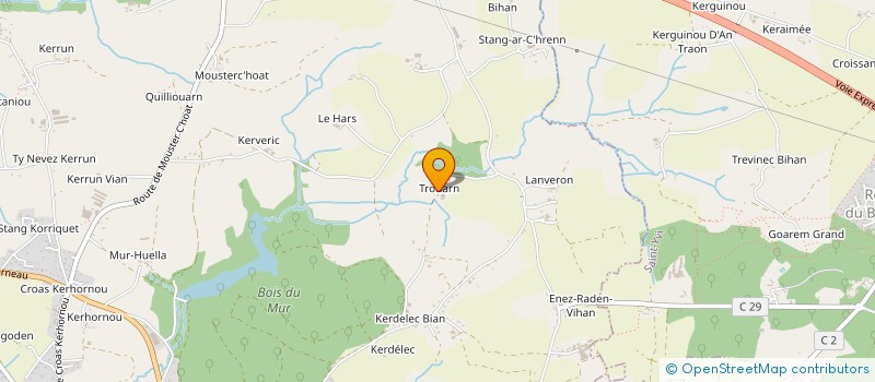 localisation de l'entreprise MONSIEUR ROGER LE MEUR à ST EVARZEC