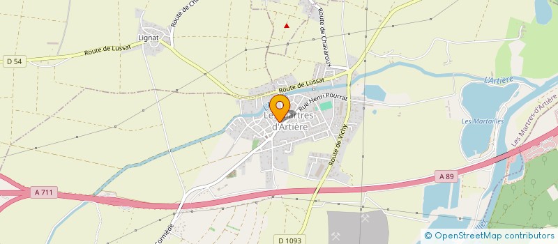 localisation de l'entreprise MONSIEUR ROLAND POTELLERET  LES MARTRES-D'ARTIERE