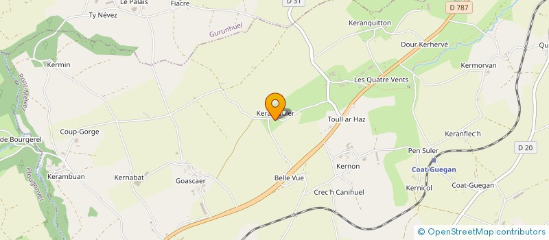 localisation de l'entreprise MONSIEUR ROLAND PRIGENT à PONT-MELVEZ