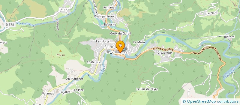 localisation de l'entreprise MONSIEUR ROLAND VEUILLENS  SAINT-MARTIN-DE-VALAMAS