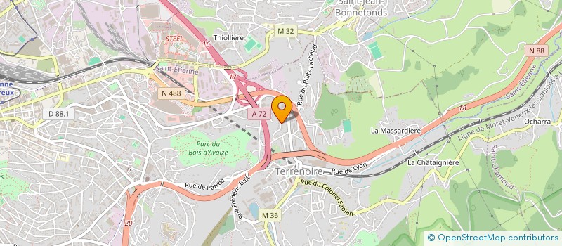 localisation de l'entreprise MONSIEUR ROLLAND RIBEYRE  SAINT-ETIENNE