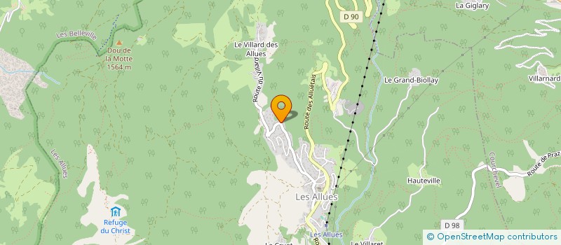 localisation de l'entreprise MONSIEUR ROMAIN BONNIVARD  LES ALLUES