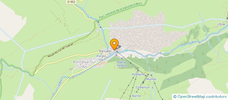 localisation de l'entreprise MONSIEUR ROMAIN CHARLOIS  BONNEVAL-SUR-ARC