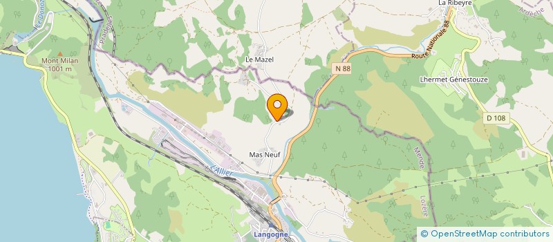 localisation de l'entreprise MONSIEUR ROMAIN CHAZALETTE  LANGOGNE