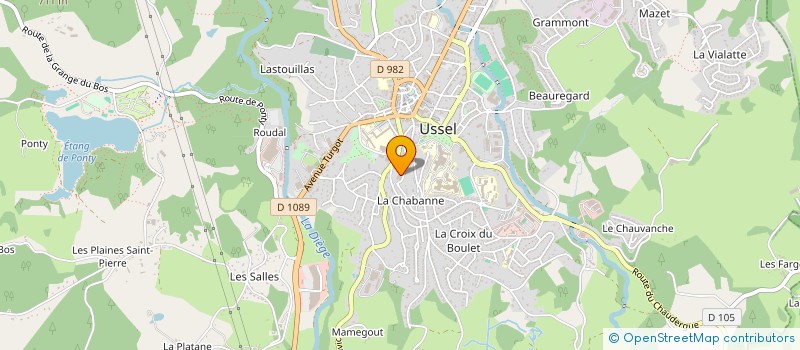 localisation de l'entreprise MONSIEUR ROMAIN DUJARDIN  USSEL