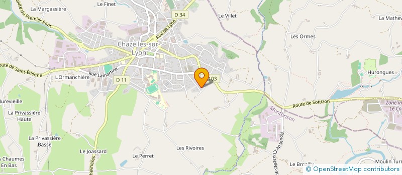 localisation de l'entreprise MONSIEUR ROMAIN DURAND  CHAZELLES-SUR-LYON