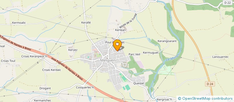 localisation de l'entreprise MONSIEUR ROMAIN DUVETTE  MELGVEN