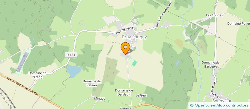 localisation de l'entreprise MONSIEUR ROMAIN GAGNARD  DRUY-PARIGNY