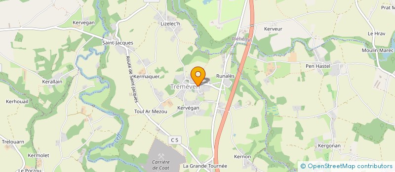 localisation de l'entreprise MONSIEUR ROMAIN RAOUL  TREMEVEN