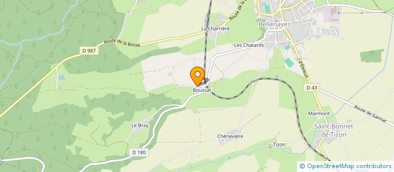 localisation de l'entreprise MONSIEUR ROMAIN TOUZAIN  ECHASSIERES