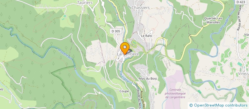 localisation de l'entreprise MONSIEUR RONAN GOUDET  LARGENTIERE