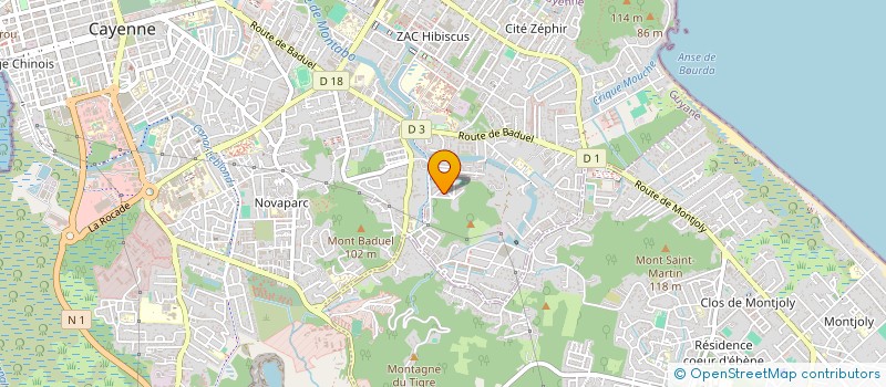 localisation de l'entreprise MONSIEUR RONNY ROMAIN  CAYENNE