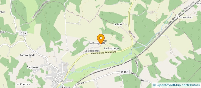 localisation de l'entreprise MONSIEUR SAMUEL DALBAVIE  AGONAC