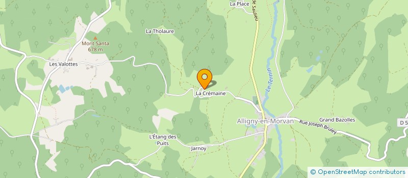 localisation de l'entreprise MONSIEUR SEBASTIEN AUGIER-POINSARD  ALLIGNY-EN-MORVAN