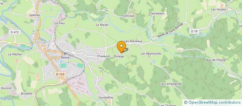 localisation de l'entreprise MONSIEUR SEBASTIEN AULAGNIER  TENCE