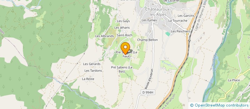 localisation de l'entreprise MONSIEUR SEBASTIEN BARBET  CHATEAUROUX-LES-ALPES