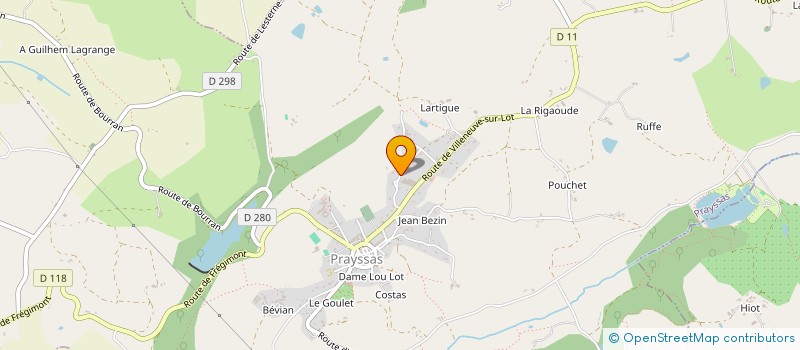 localisation de l'entreprise MONSIEUR SEBASTIEN BENASSY  PRAYSSAS